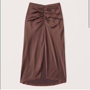 Abercrombie satin cinched midi skirt